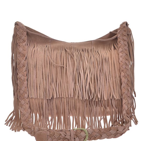 SUEDE FRINGE MESSENGER/CROSS BODY HANDBAG,… - Picture 5 of 7